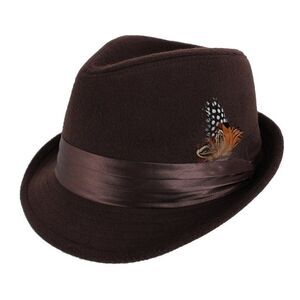 Kenny K Men's Dressy Faux Felt Fedora with Feather